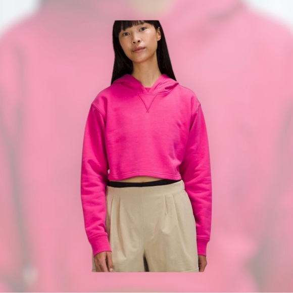 Lululemon All Yours Cropped Hoodie Sonic Pink - Picture 1 of 5